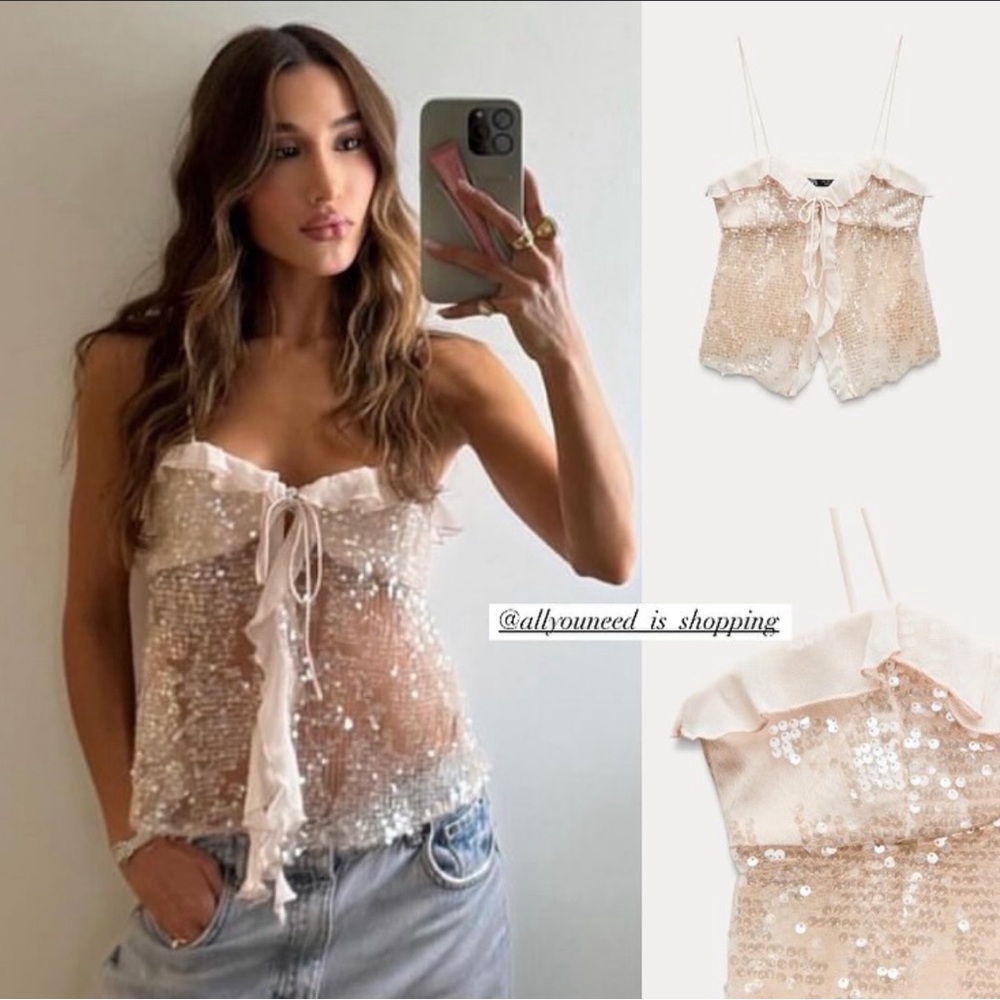 Zara Sequin top size xs